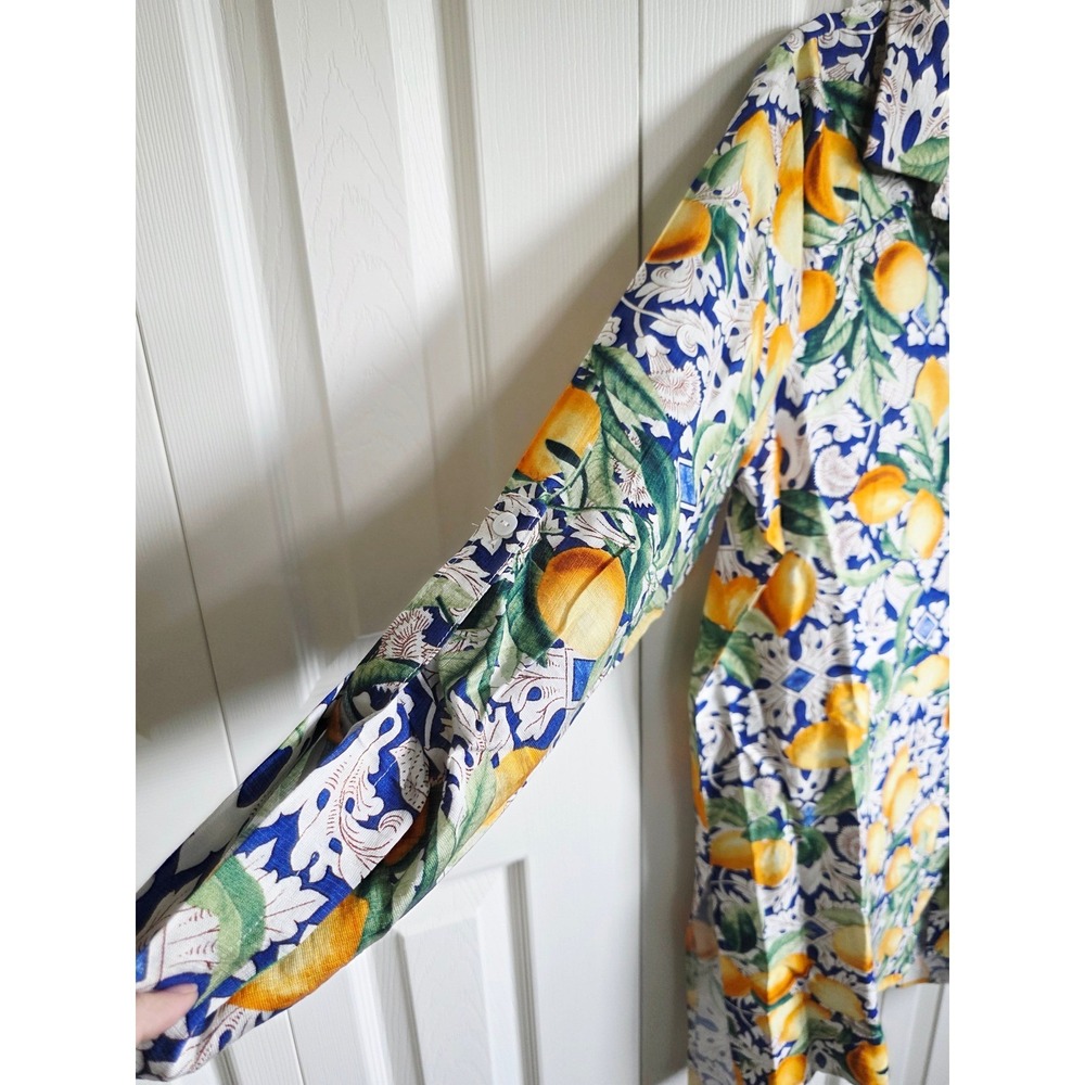 Park & Main Woman 1X Lemon Print Long Sleeve Button Up Tunic Top NWT - Picture 11 of 14